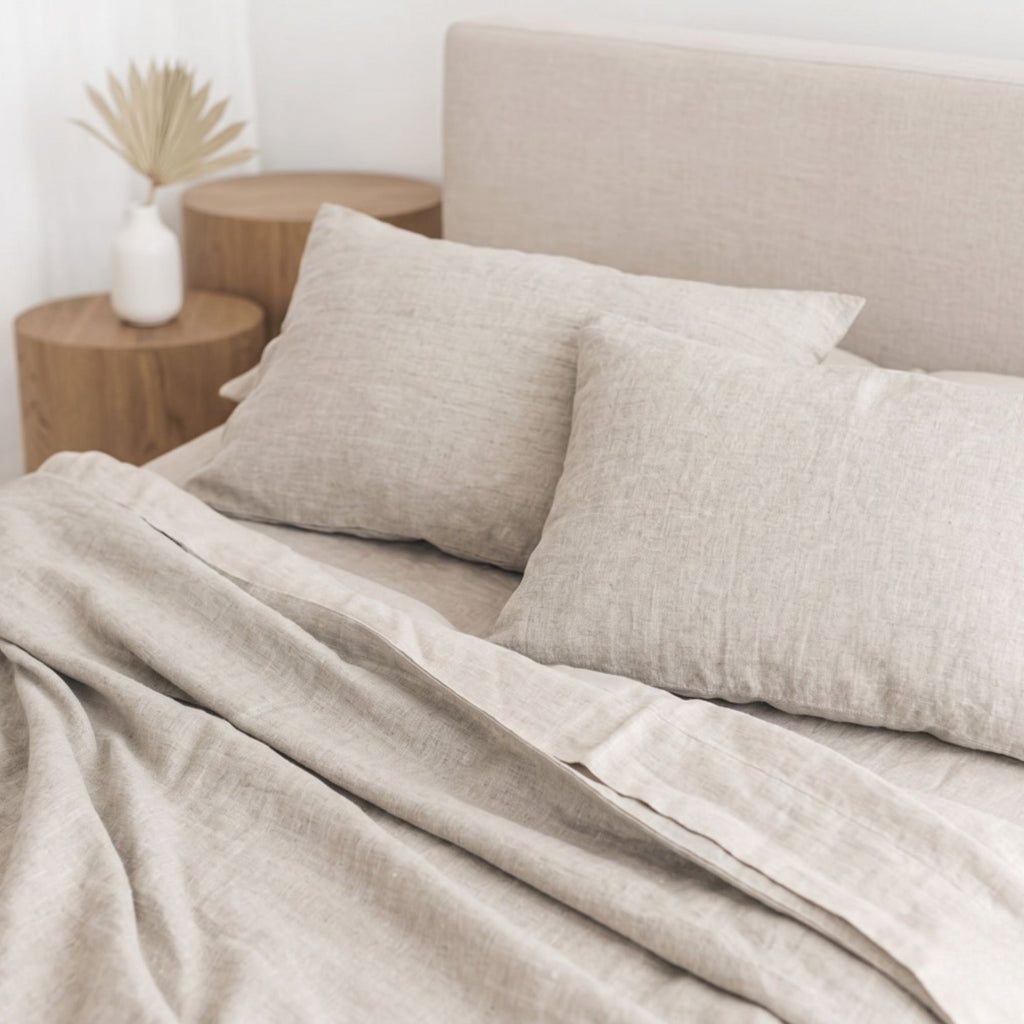 100% Linen Pillowcases Set of 2 – Soft Washed Pillow Covers