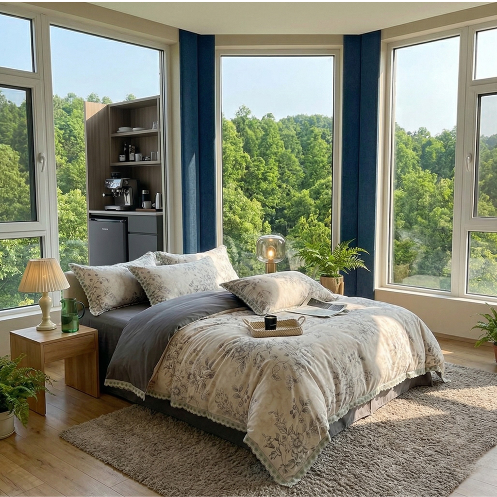 Neutral Floral Bedding Set – Airy Cottage Bedroom Style