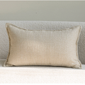 Neutral Textured Lumbar Pillow Cover – Oatmeal Beige Jacquard Cushion, Modern Minimalist Sofa Decor, 30x50 cm