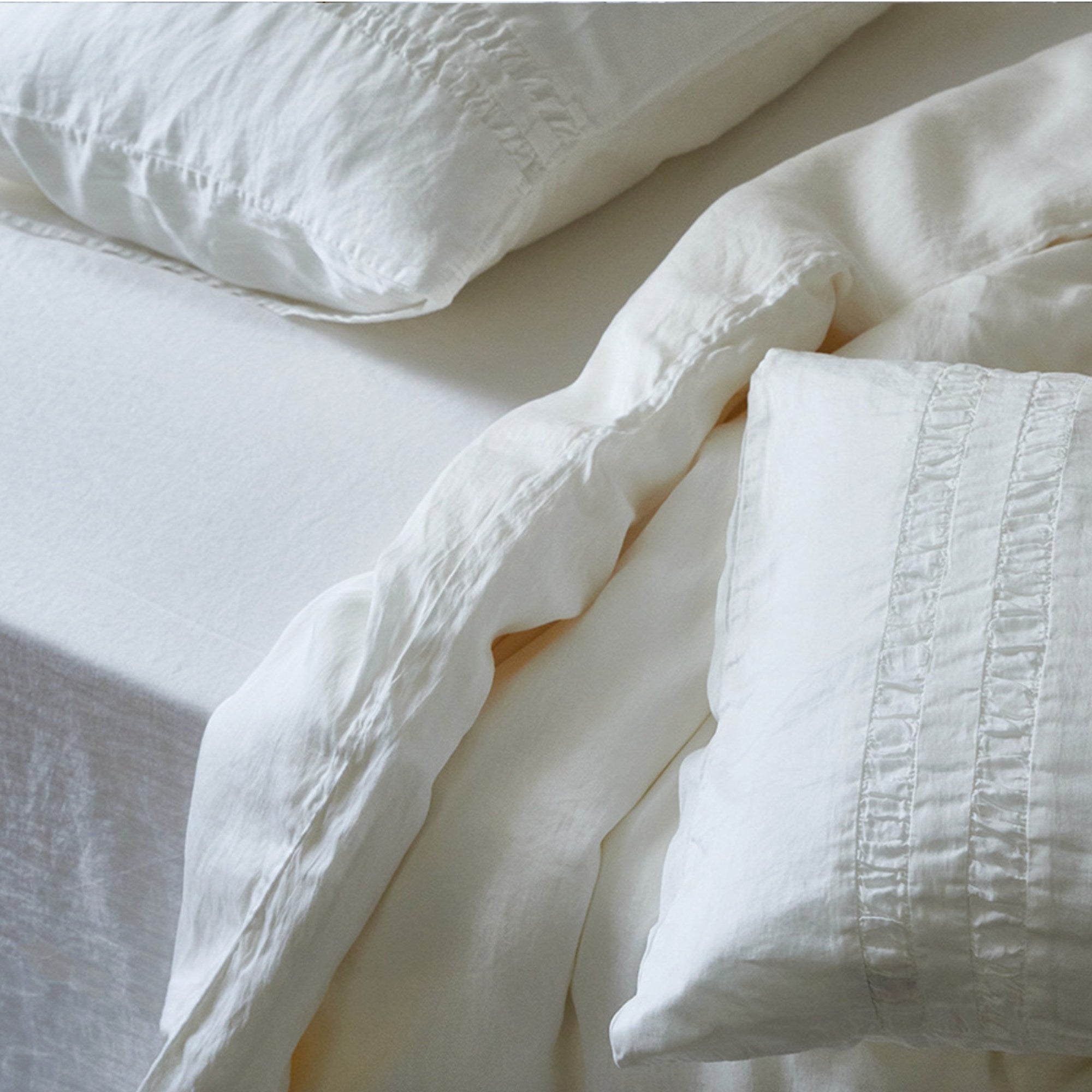 White TENCEL Bedding, Lyocell Duvet Cover, Luxury Hotel Style, Cooling Queen King
