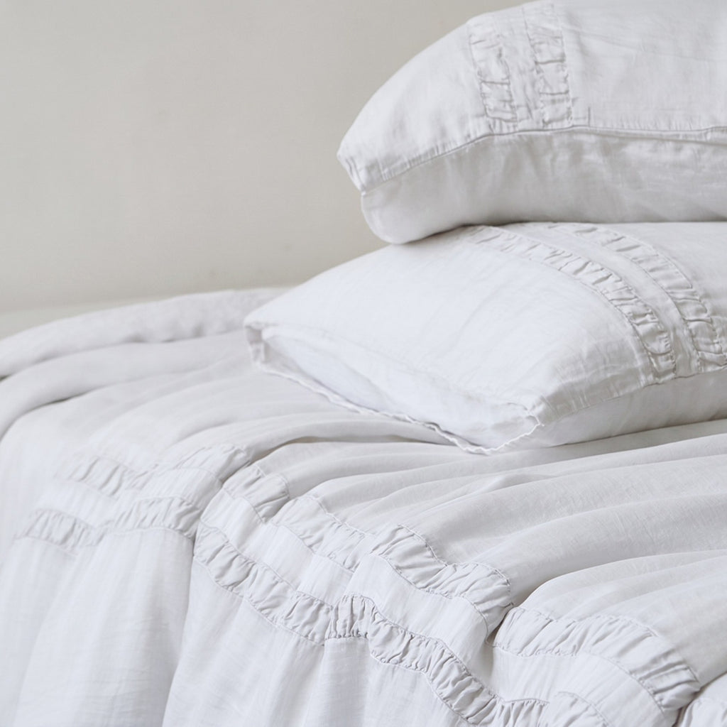 White TENCEL Bedding, Lyocell Duvet Cover, Luxury Hotel Style, Cooling Queen King