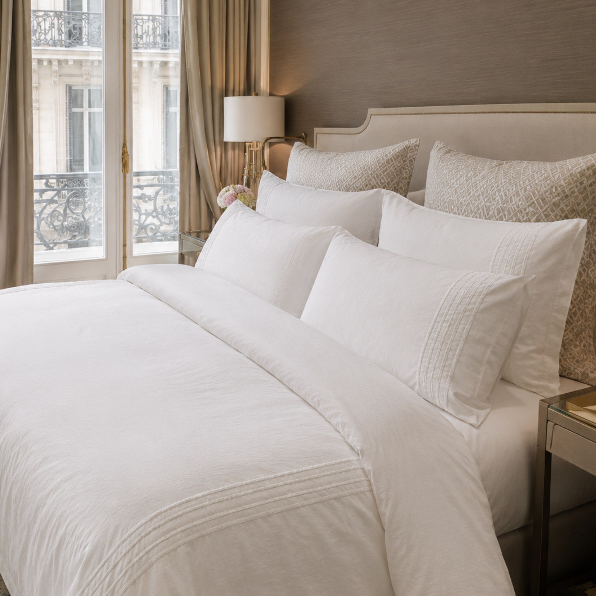 White TENCEL Bedding, Lyocell Duvet Cover, Luxury Hotel Style, Cooling Queen King