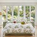 Green Floral Cotton Bedding Set | 100% Brushed Cotton Duvet Cover Set