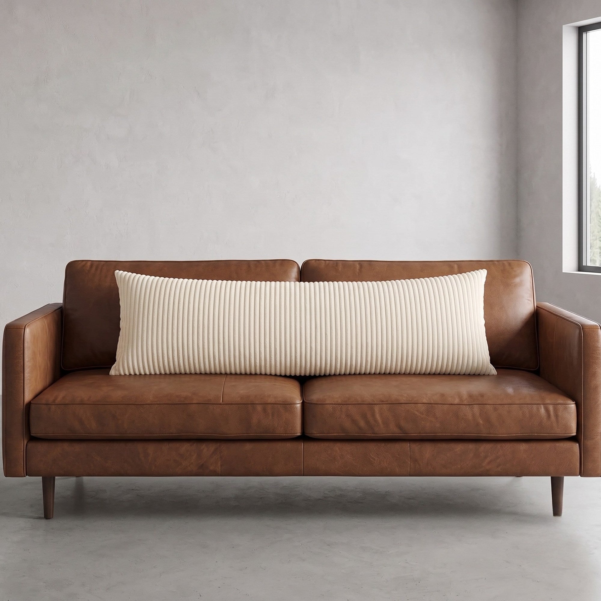 Set of 2 Corduroy Bolster Covers, Scandinavian Lumbar Cushions, Nordic Bed & Sofa Decor