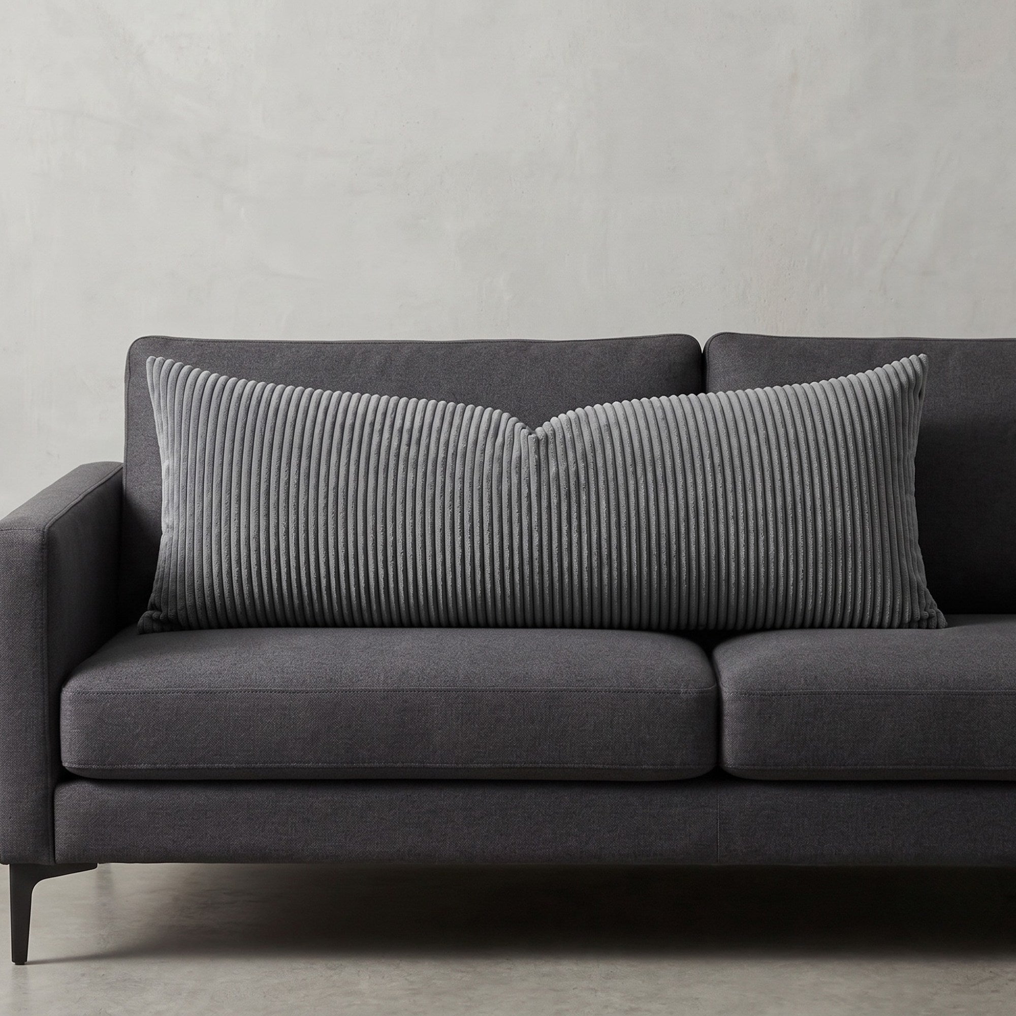 Set of 2 Corduroy Bolster Covers, Scandinavian Lumbar Cushions, Nordic Bed & Sofa Decor