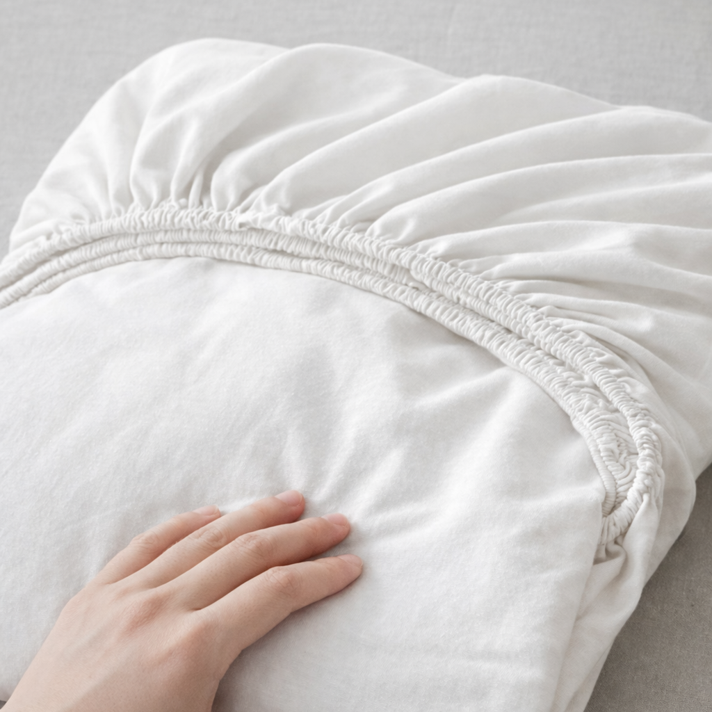 Premium Cotton Fitted Sheet – Soft Washed Cotton, Deep Pocket, Elastic Edges (180x200 / 200x220)