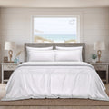 White Jacquard Bedspread Set | Luxury Woven Coverlet with 2 Pillowcases