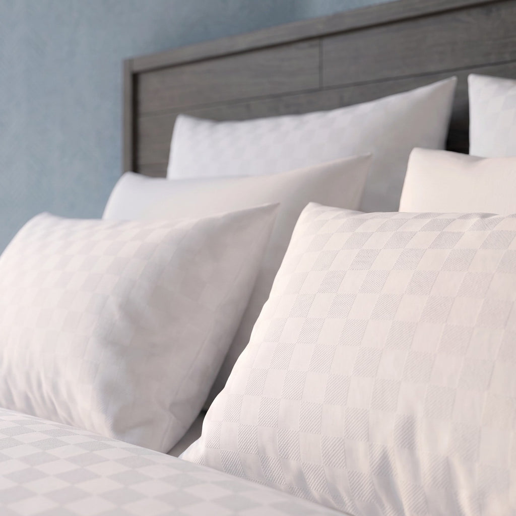 White Jacquard Bedspread Set | Luxury Woven Coverlet with 2 Pillowcases