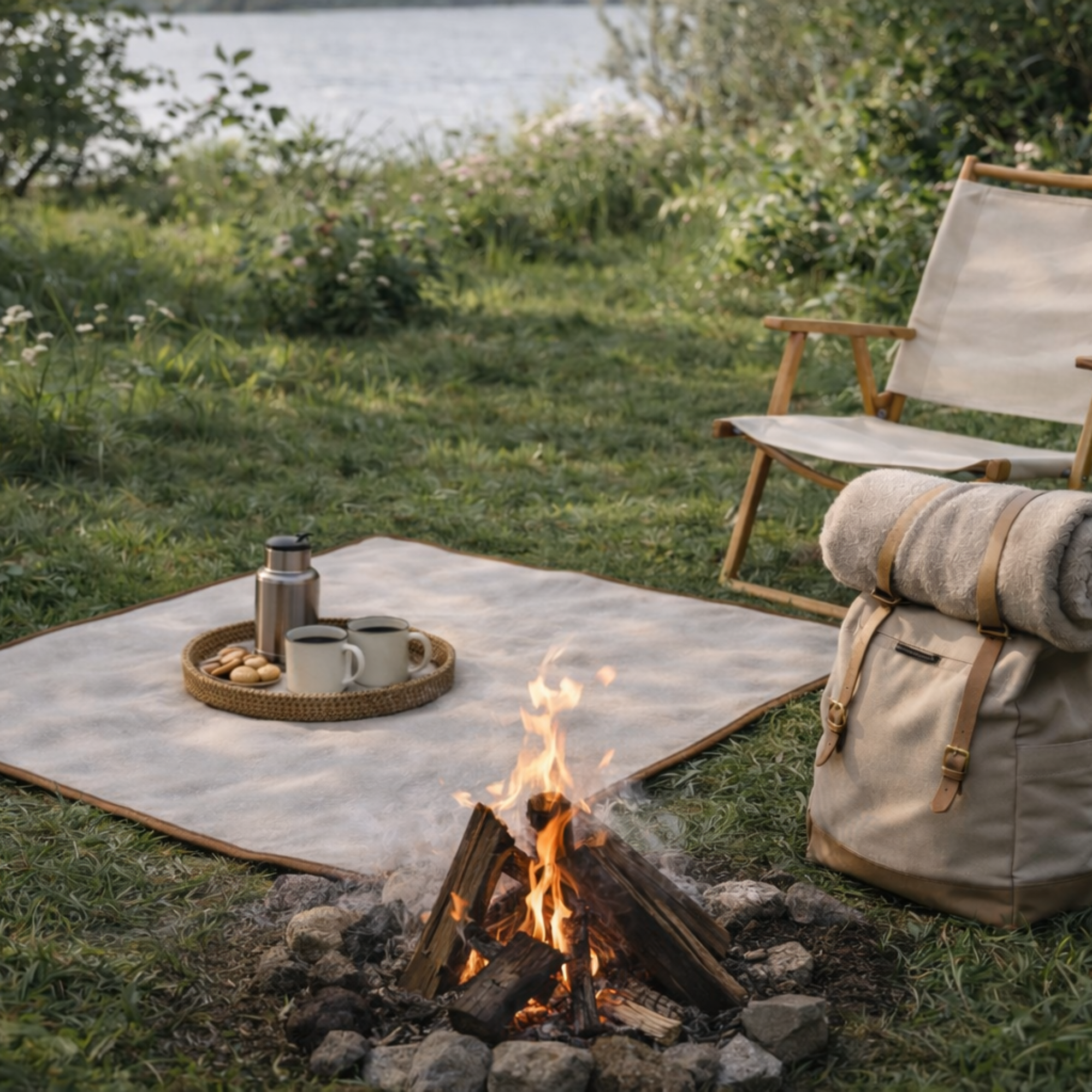 Soft Cotton Picnic Blanket – Waterproof Minimalist Outdoor Mat