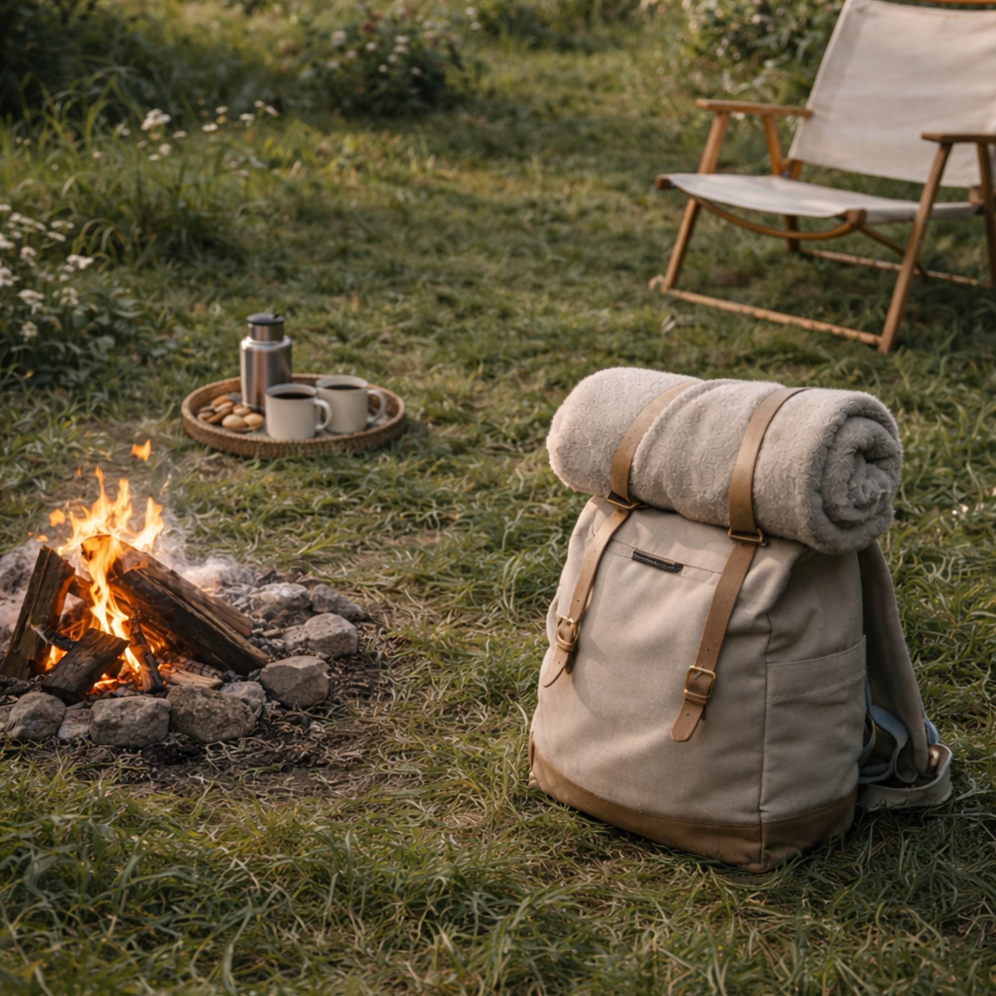 Soft Cotton Picnic Blanket – Waterproof Minimalist Outdoor Mat