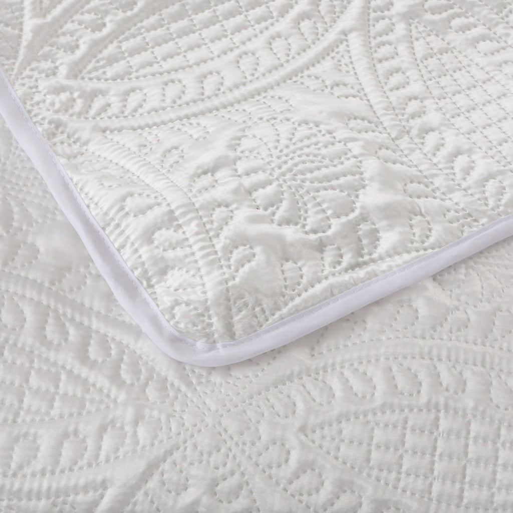 White Textured Bedspread | Coverlet Only or with Pillow Shams