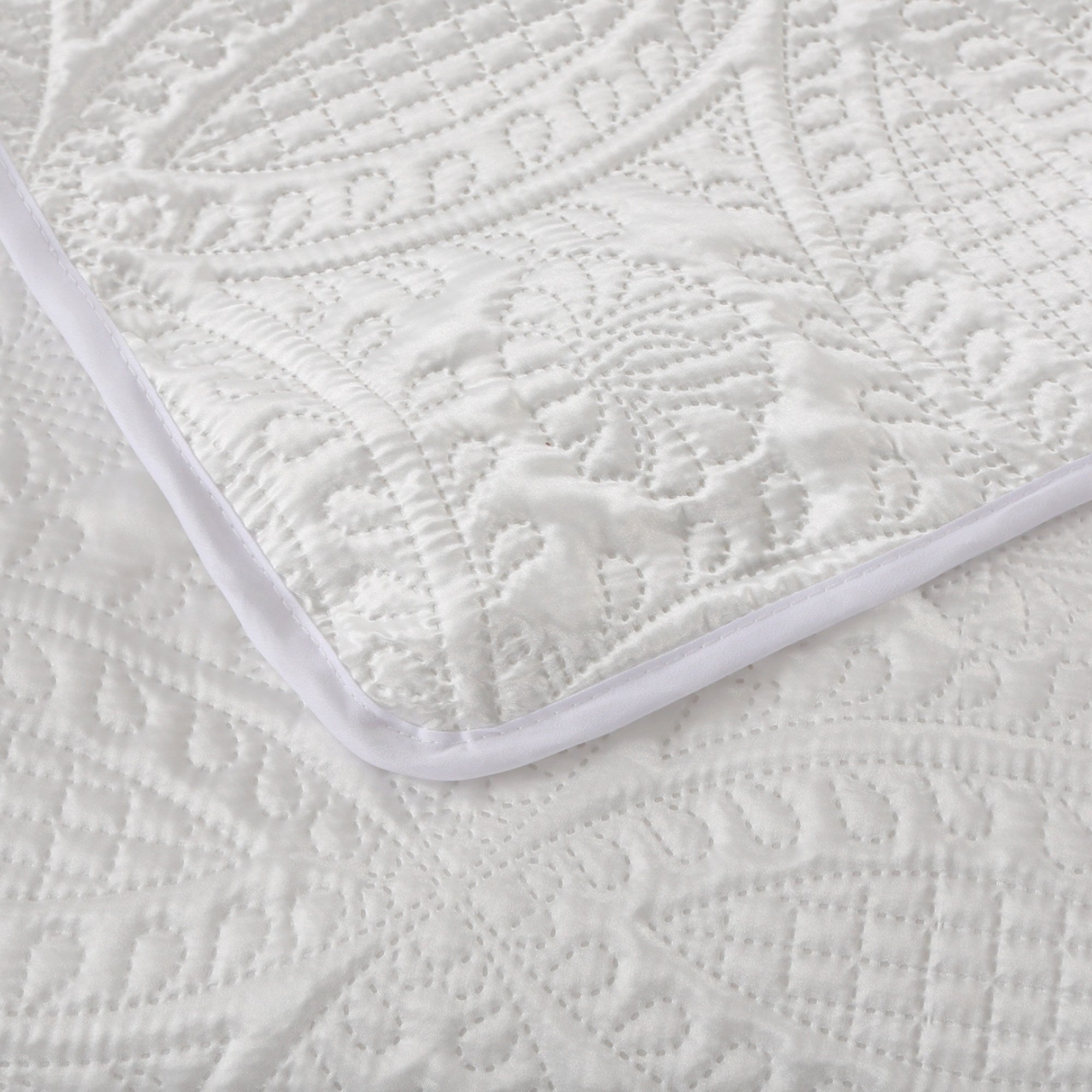 White Textured Bedspread | Coverlet Only or with Pillow Shams