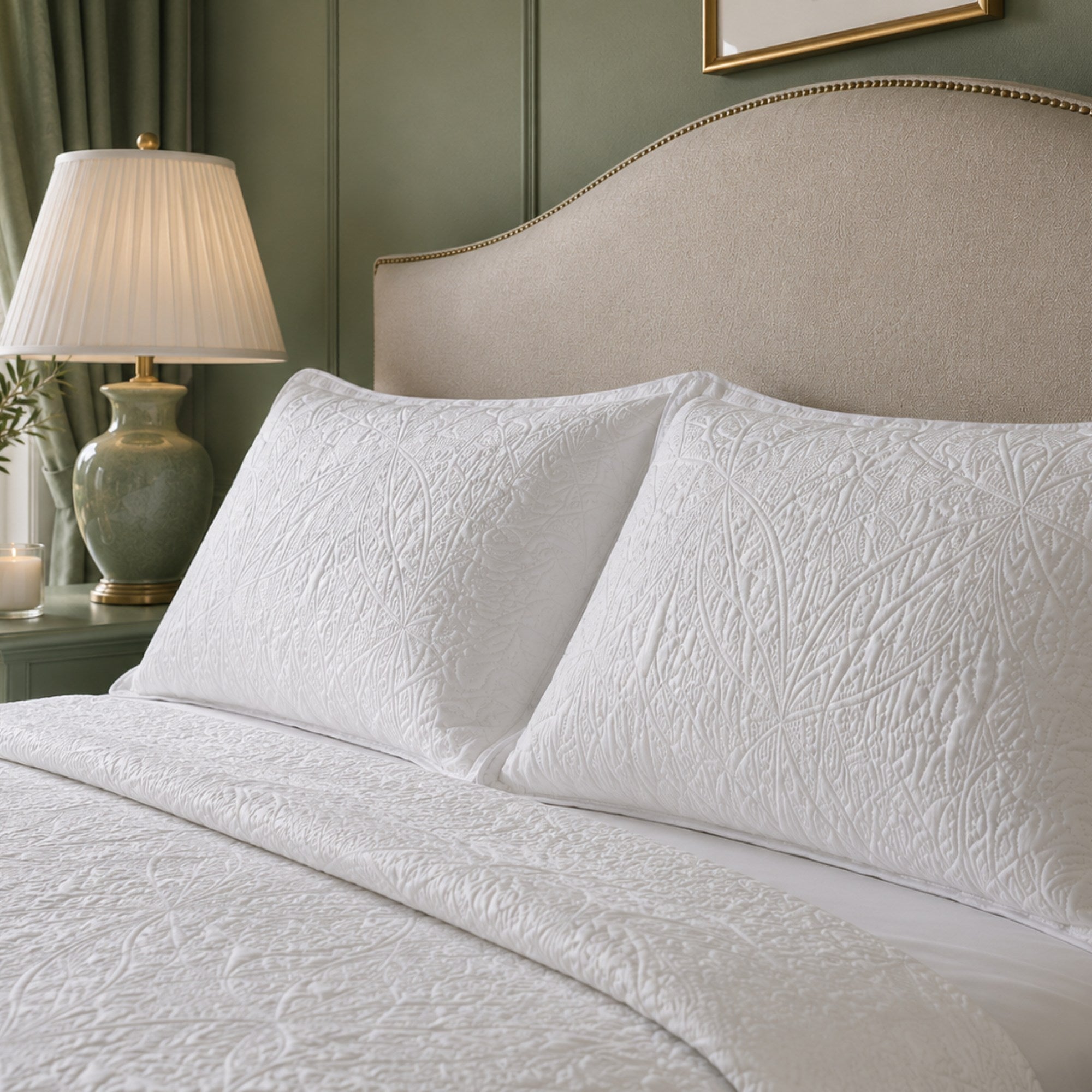 White Textured Bedspread | Coverlet Only or with Pillow Shams