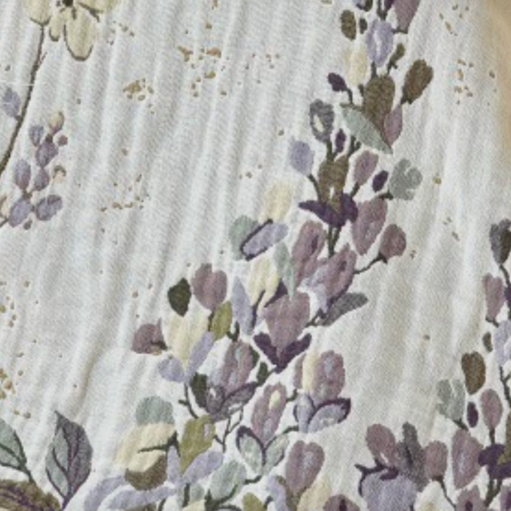 Botanical Cotton Gauze Towel Blanket – Soft Absorbent Floral Throw for Beach, Spa & Summer Home