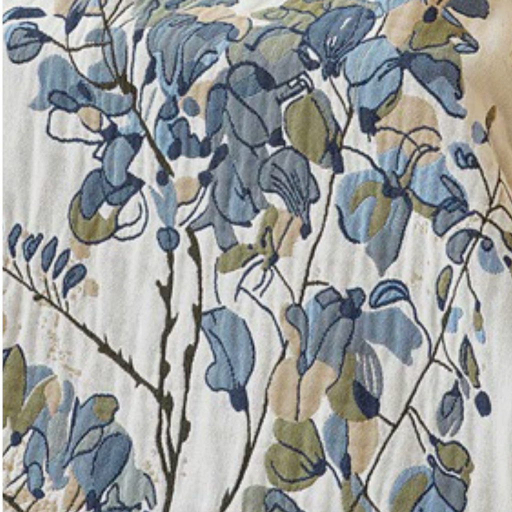 Botanical Cotton Gauze Towel Blanket – Soft Absorbent Floral Throw for Beach, Spa & Summer Home