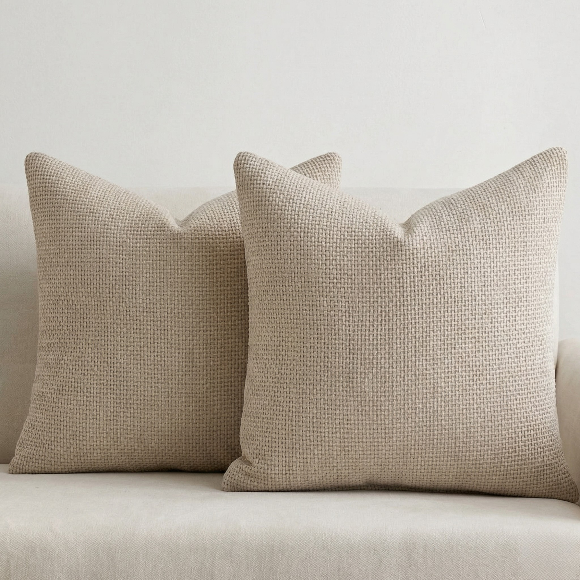 Neutral Chenille Pillow Cover | Textured Cushion Cover for Sofa Bed | Modern Woven Throw Pillow Decor