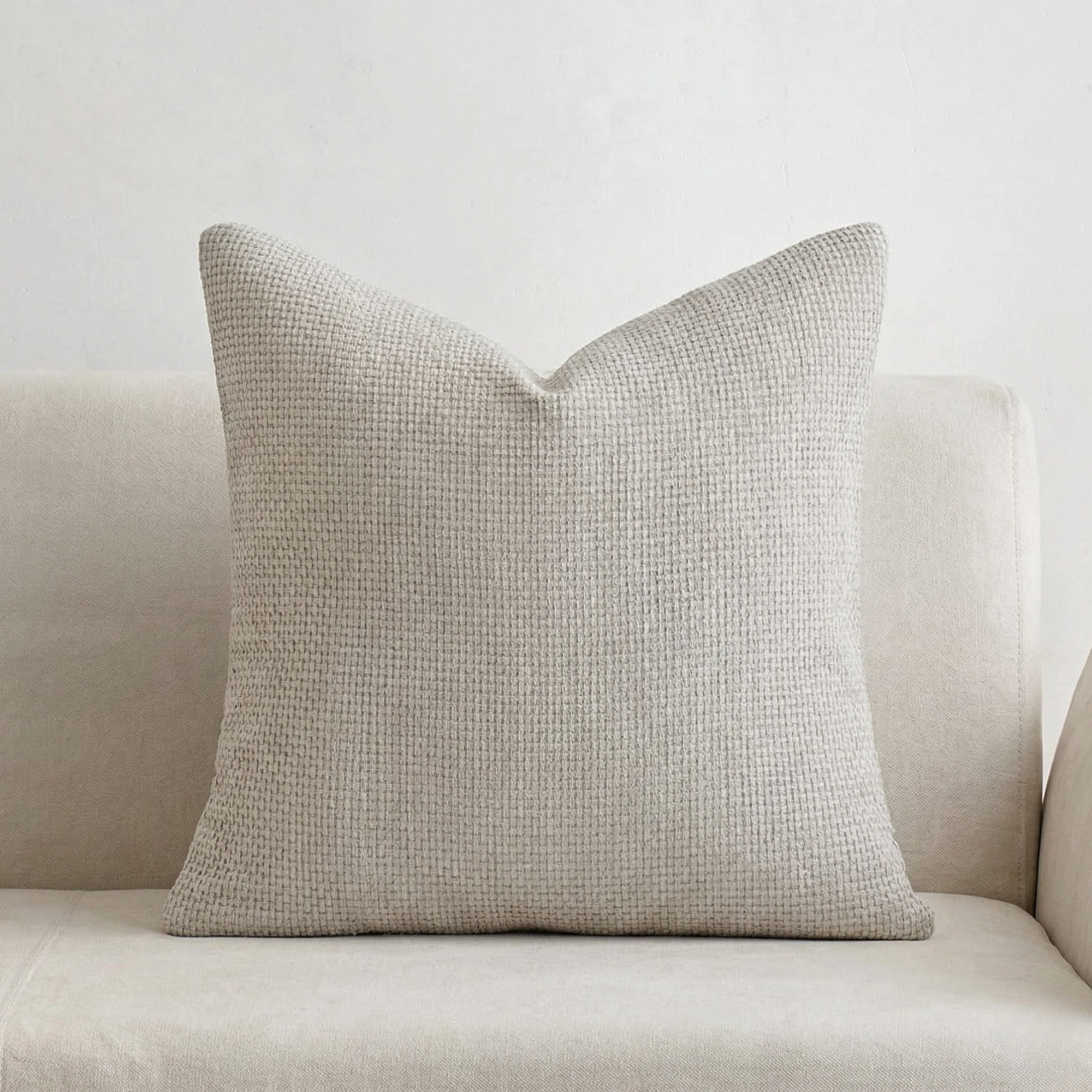 Neutral Chenille Pillow Cover | Textured Cushion Cover for Sofa Bed | Modern Woven Throw Pillow Decor