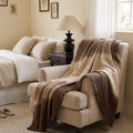 Cotton Gauze Throw Blanket – Ombre Gradient, 4 Layer Muslin with Fringe