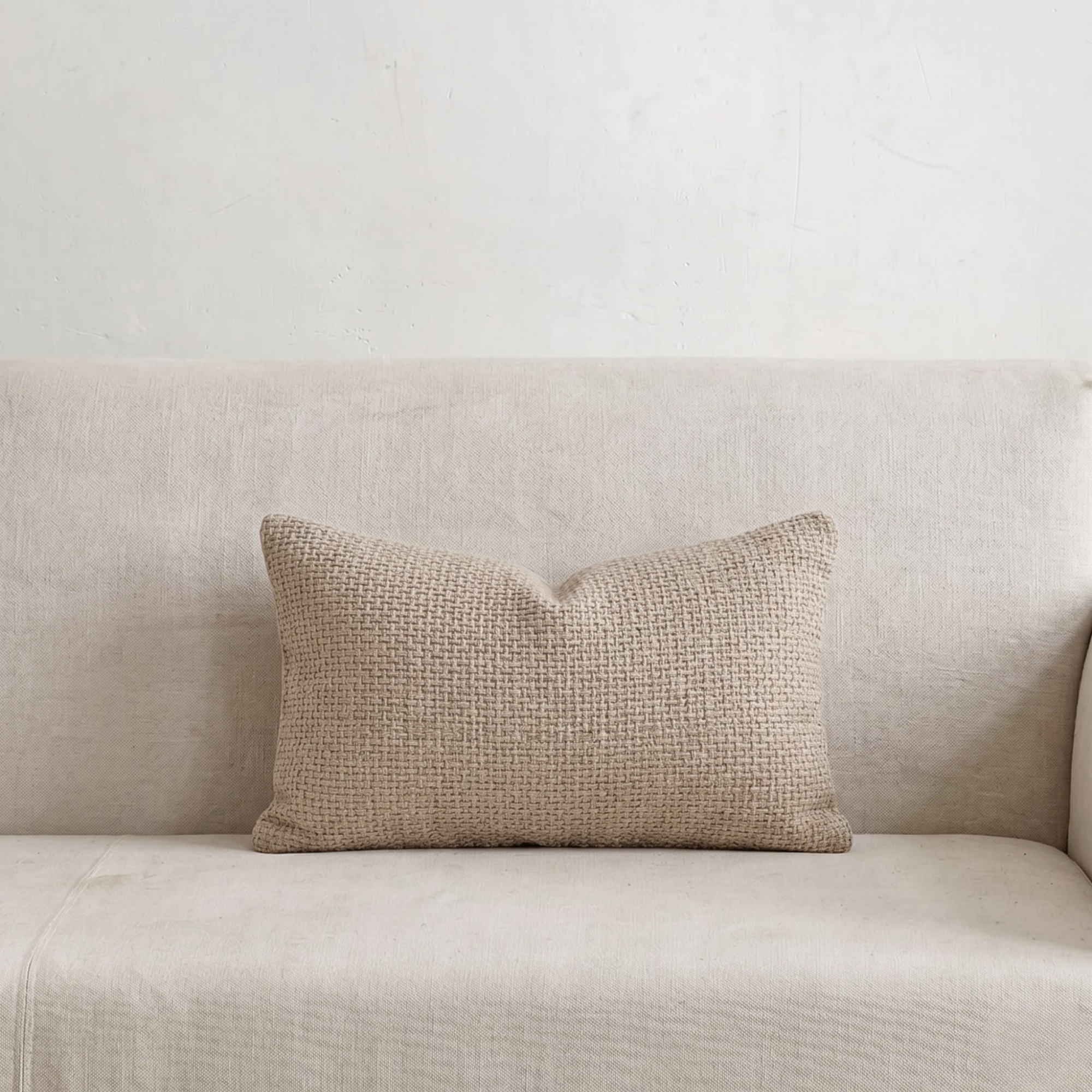 Neutral Chenille Pillow Cover | Textured Cushion Cover for Sofa Bed | Modern Woven Throw Pillow Decor