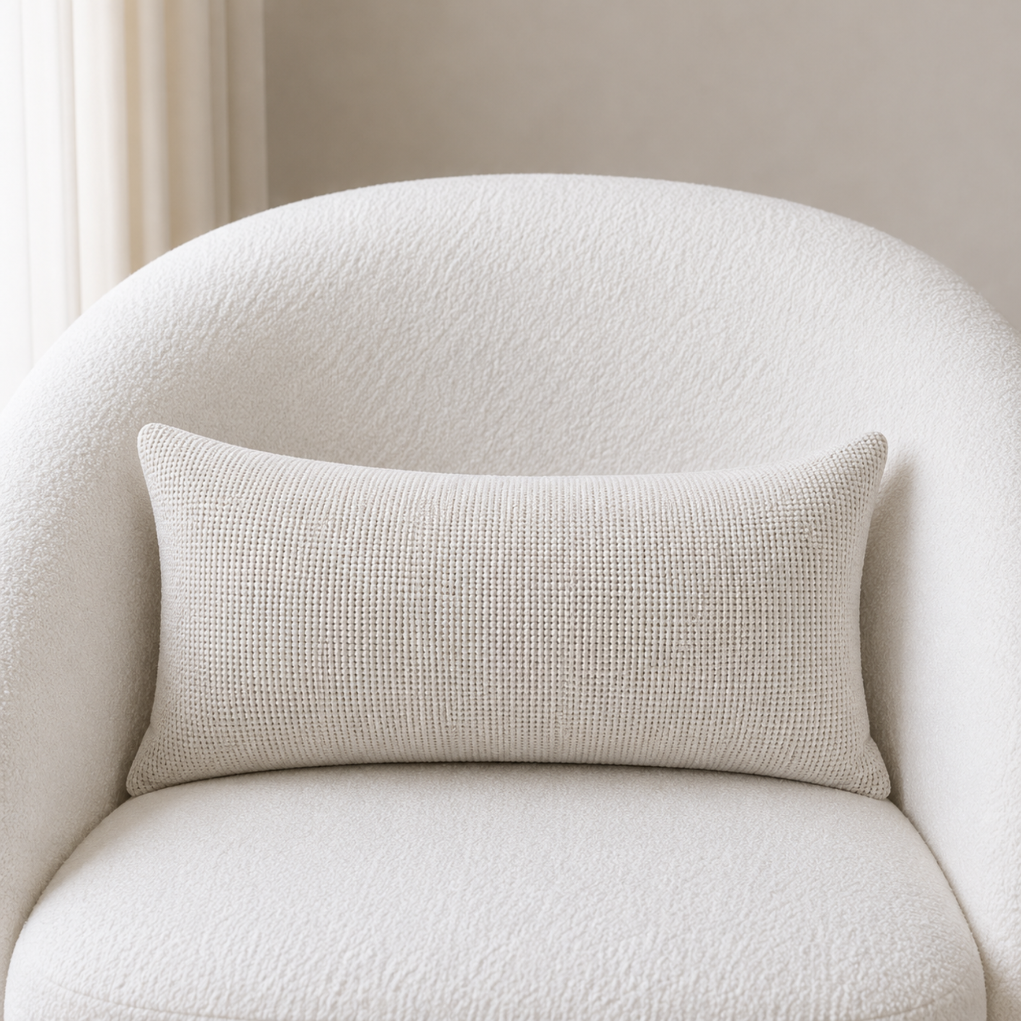 Neutral Chenille Pillow Cover | Textured Cushion Cover for Sofa Bed | Modern Woven Throw Pillow Decor