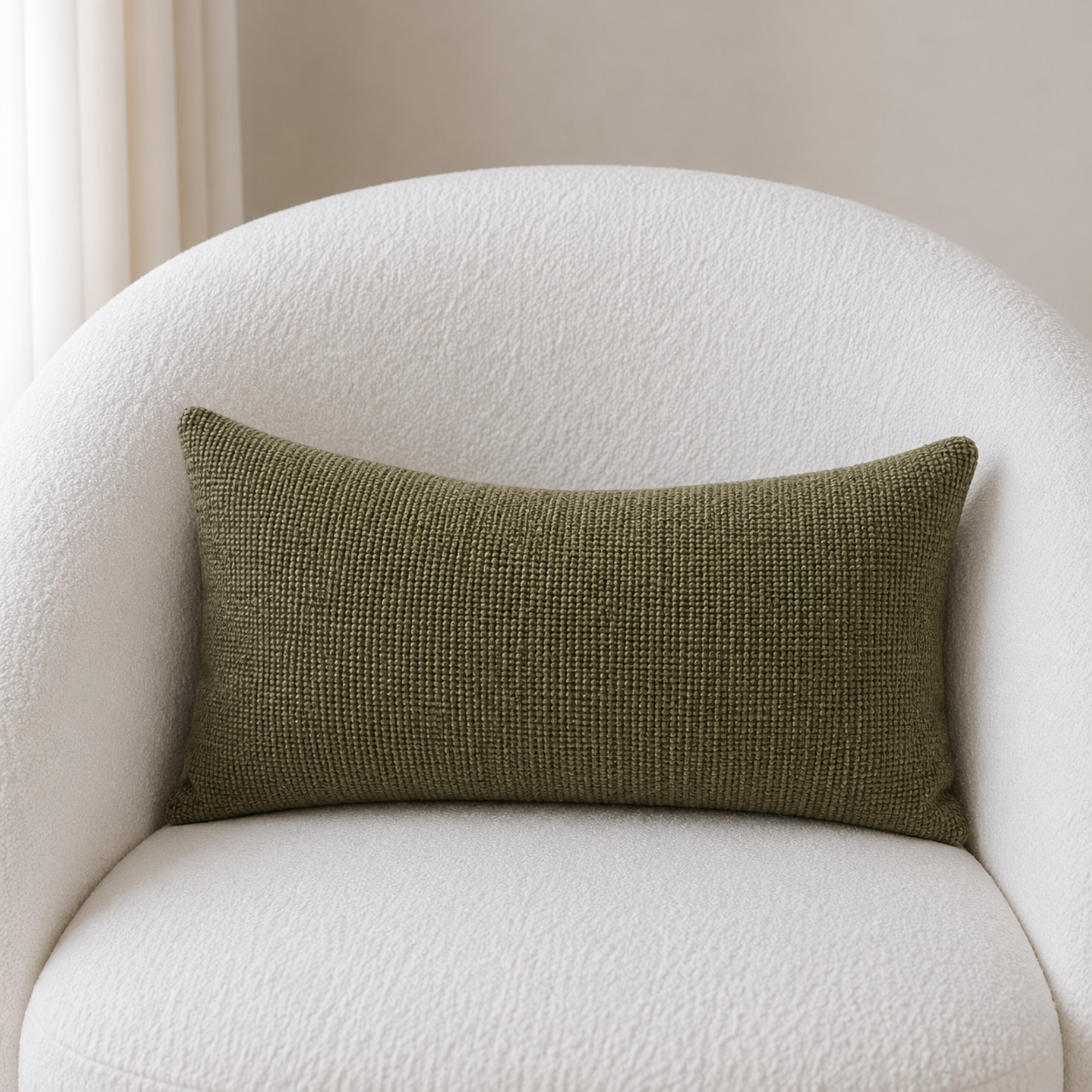 Neutral Chenille Pillow Cover | Textured Cushion Cover for Sofa Bed | Modern Woven Throw Pillow Decor