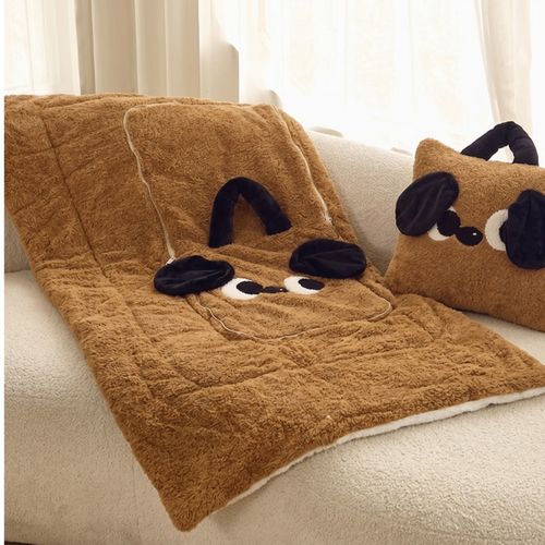 2-in-1 Dog Blanket Pillow – Cozy Travel Cushion & Soft Throw Blanket