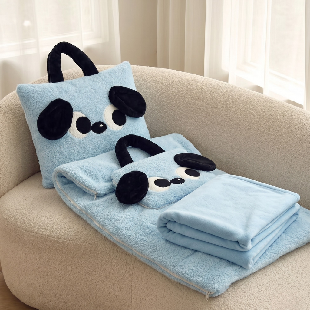 2-in-1 Dog Blanket Pillow – Cozy Travel Cushion & Soft Throw Blanket