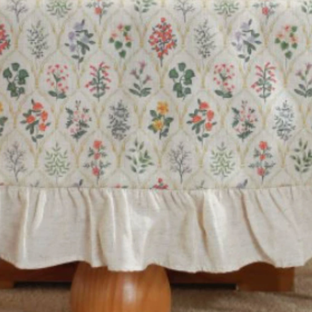 Cotton Linen Ruffle Tablecloth | Farmhouse Cottage Style Table Cover