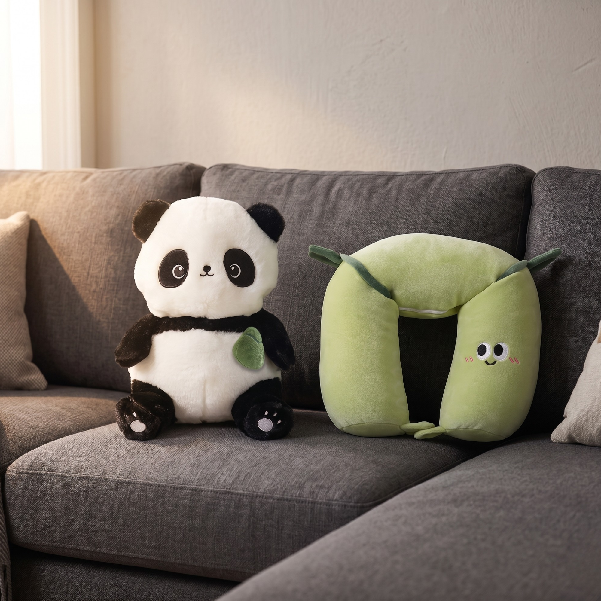 Cute Panda Plush Pillow with Gift Bag – Soft Cozy Panda Cushion