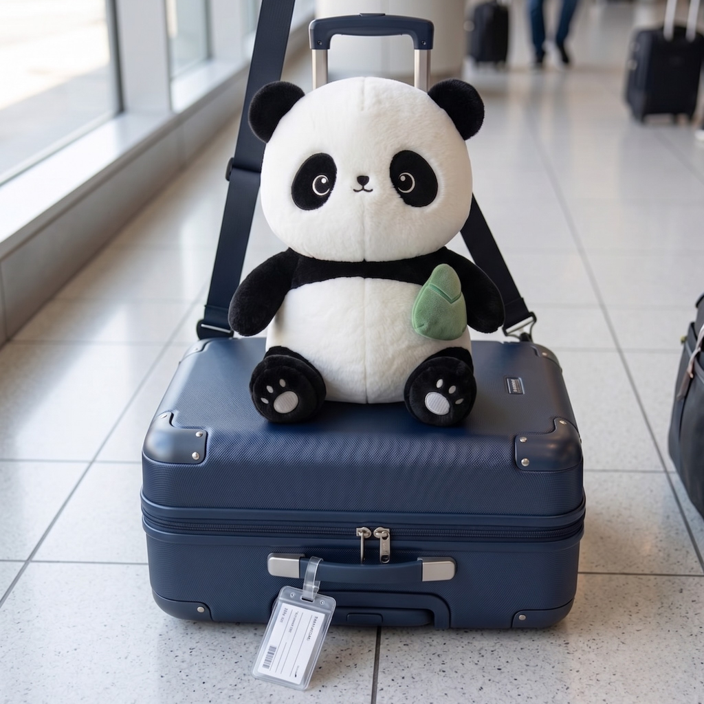 Cute Panda Plush Pillow with Gift Bag – Soft Cozy Panda Cushion