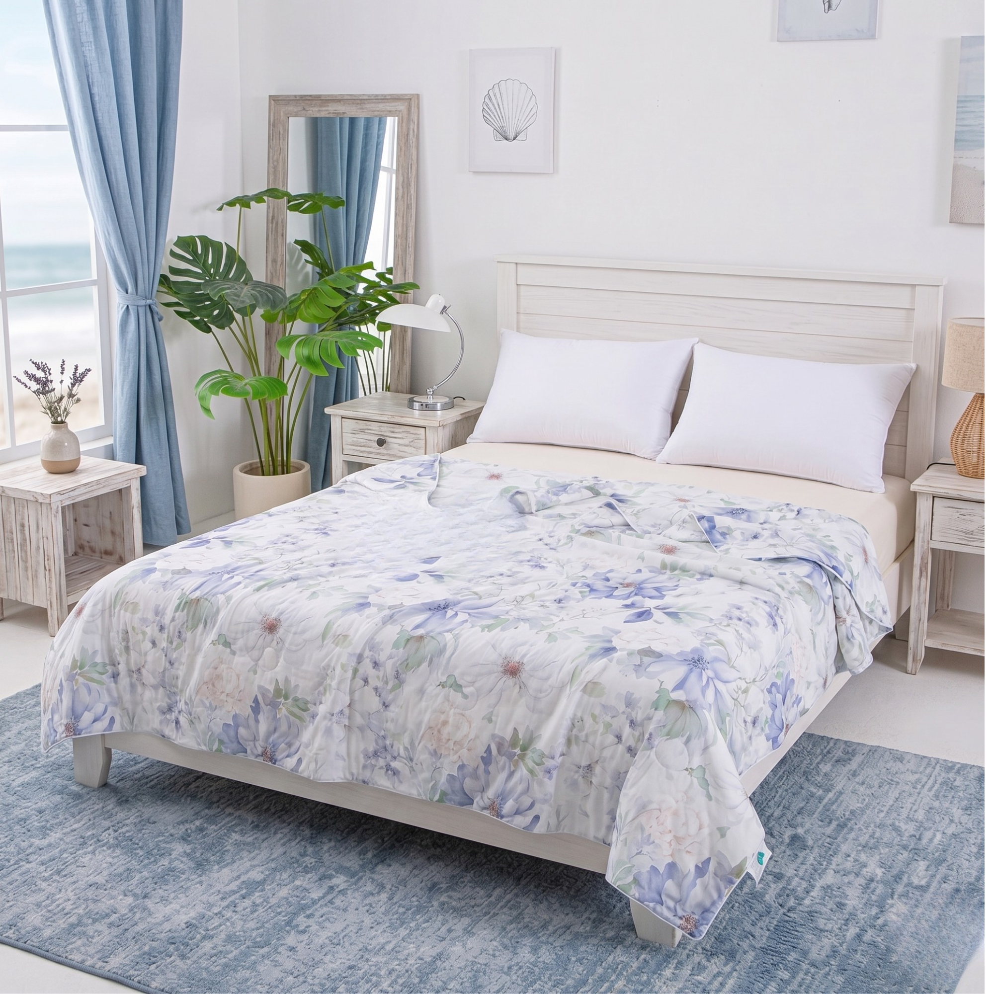 Botanical Summer Quilt – Soft French Bedroom Style