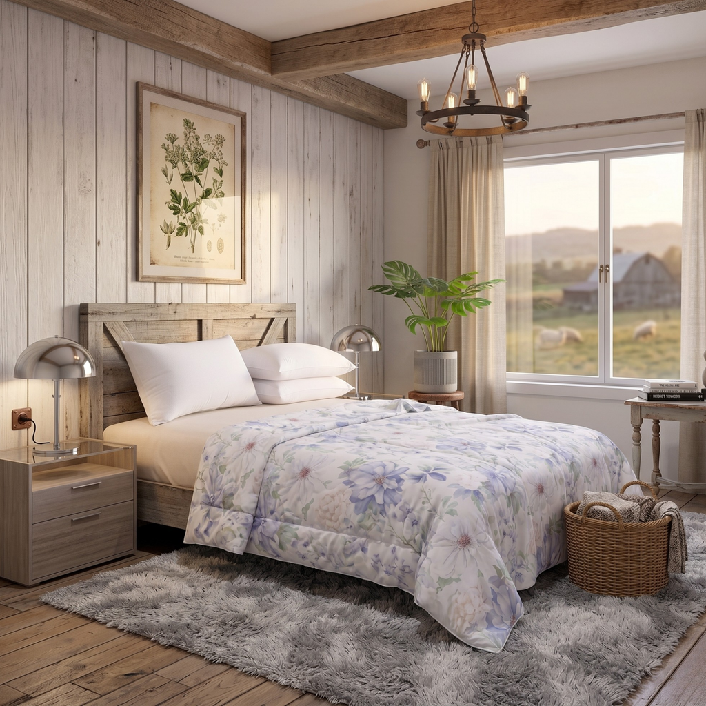 Botanical Summer Quilt – Soft French Bedroom Style