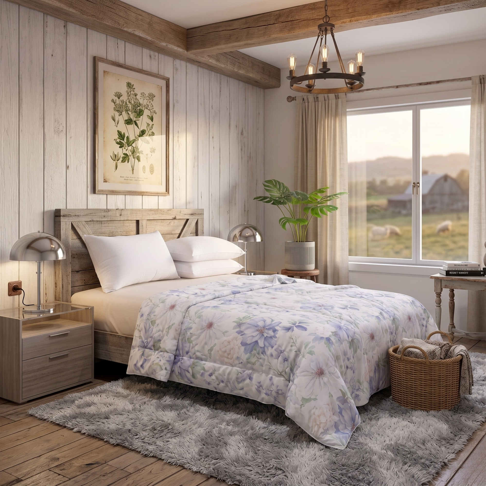 Botanical Summer Quilt – Soft French Bedroom Style