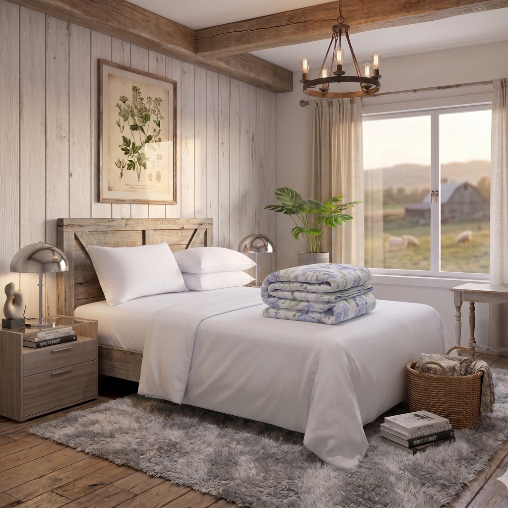 Botanical Summer Quilt – Soft French Bedroom Style