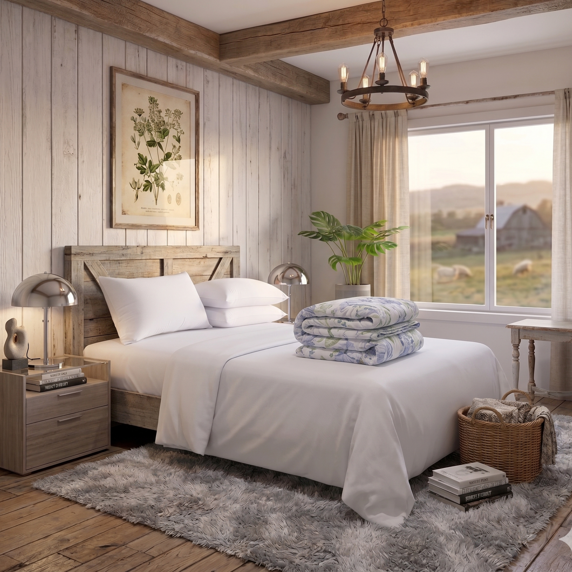 Botanical Summer Quilt – Soft French Bedroom Style