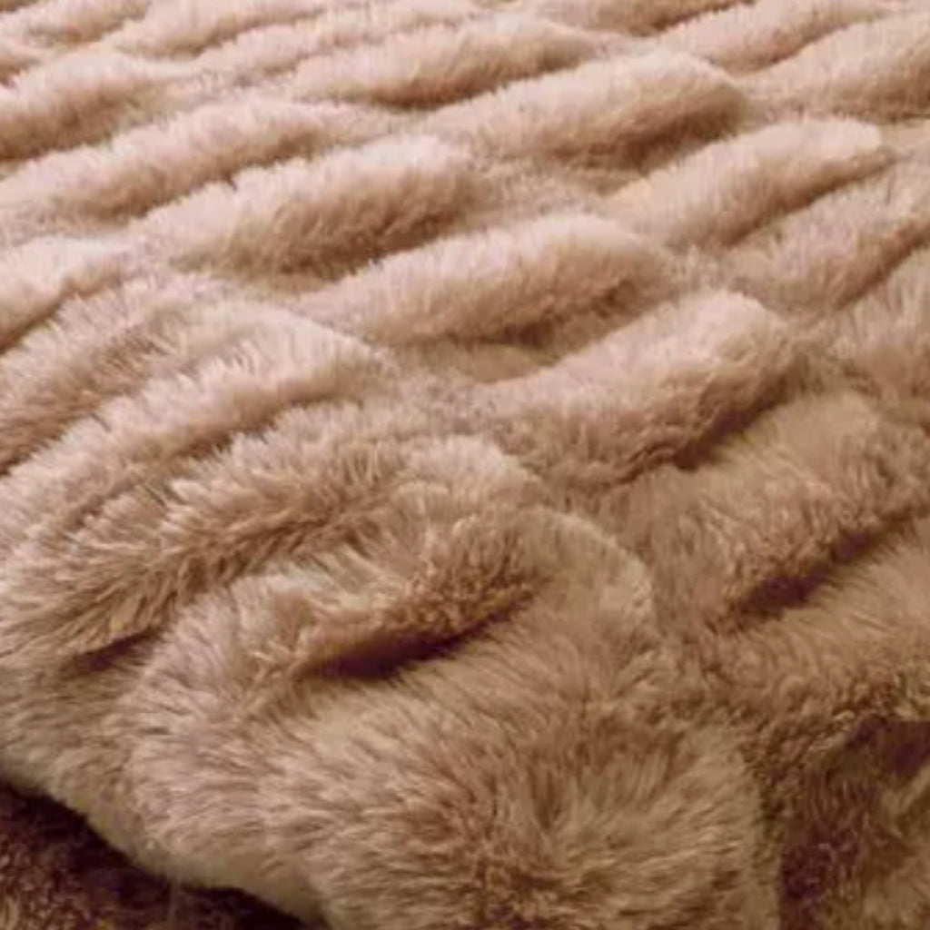 Luxury Double-Sided Faux Rabbit Fur Throw Blanket – Ultra Soft Plush Cozy Blanket for Sofa, Bed & Winter Home Decor