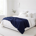 Deep Navy Waffle Blanket – Cozy Layering for Minimalist Homes