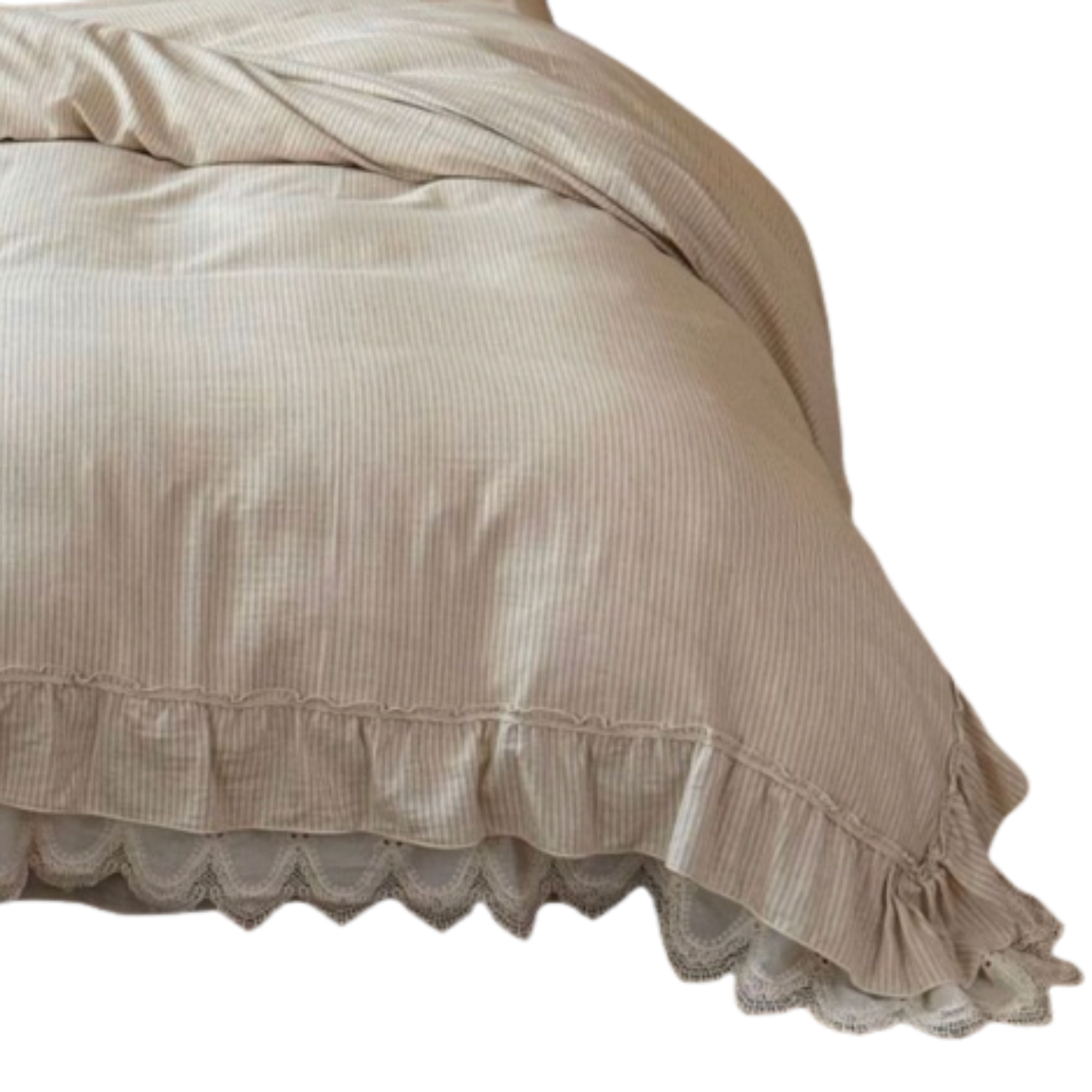 Soft Ruffle Bedding Set – Calm Feminine Bedroom Aesthetic
