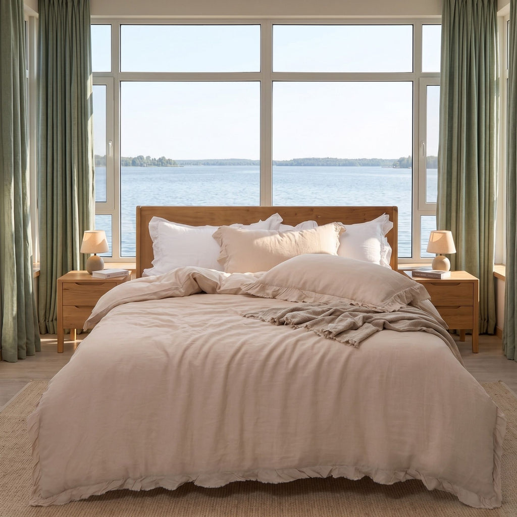 Pure Linen Duvet Cover Set – Neutral Flax Bedding
