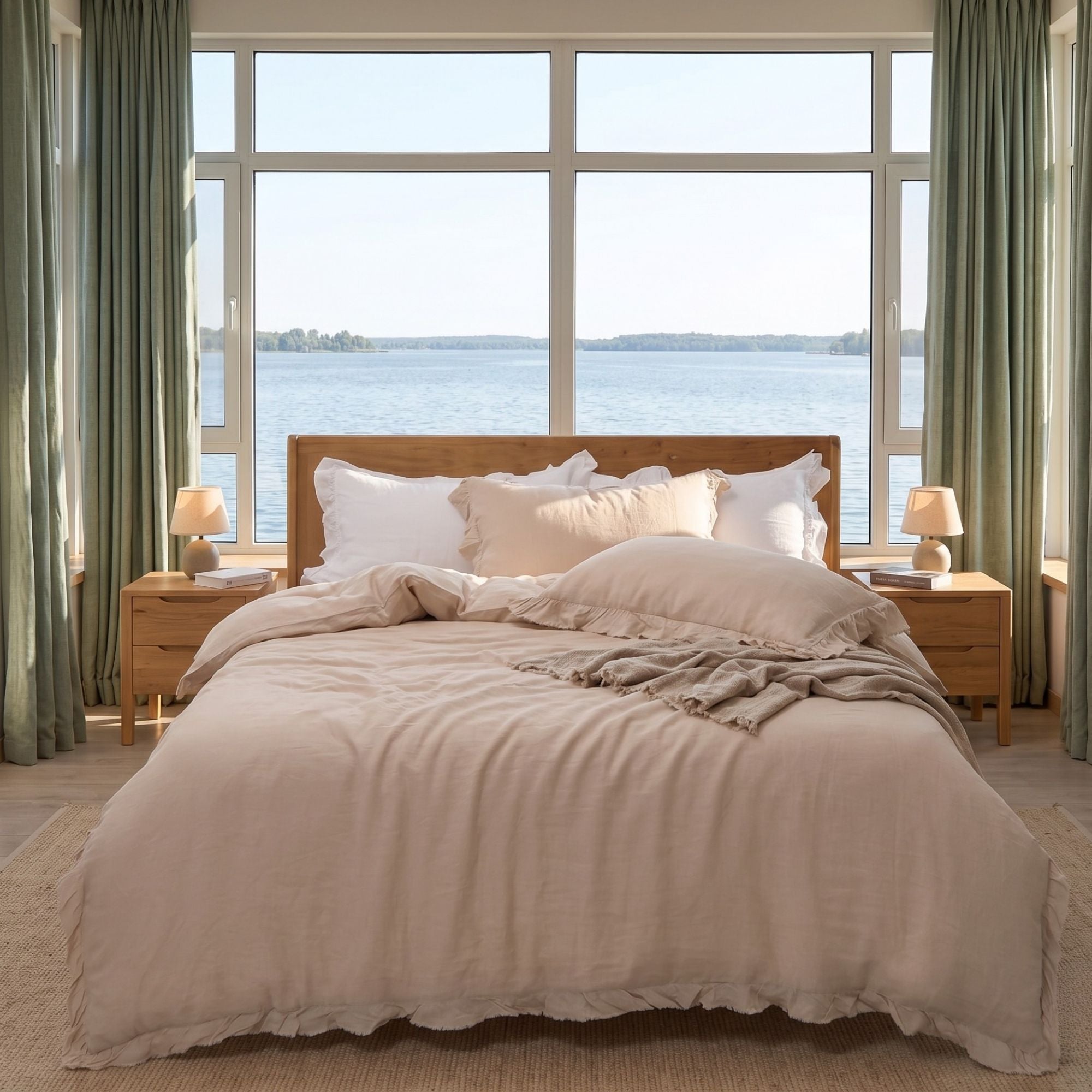 Pure Linen Duvet Cover Set – Neutral Flax Bedding