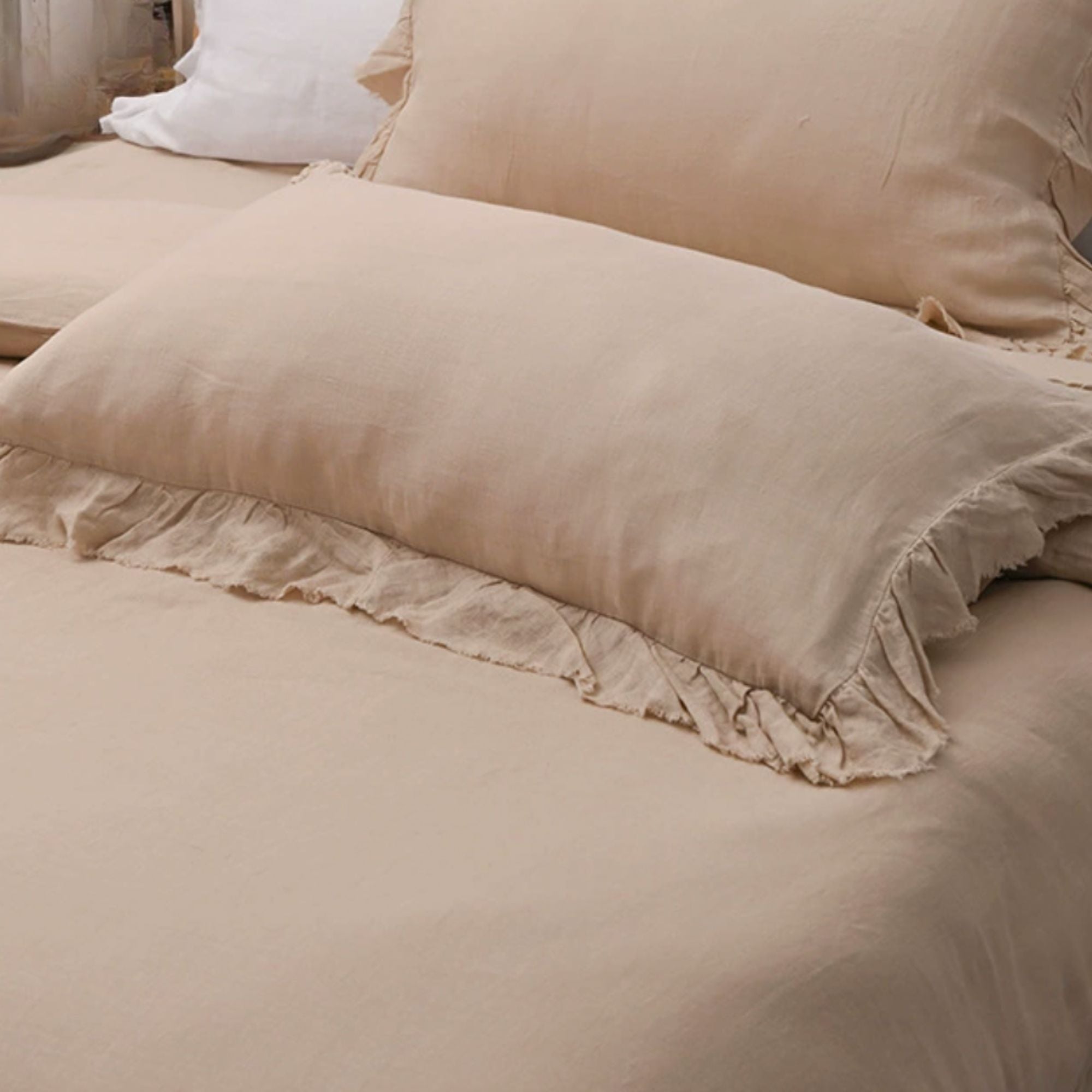 Pure Linen Duvet Cover Set – Neutral Flax Bedding