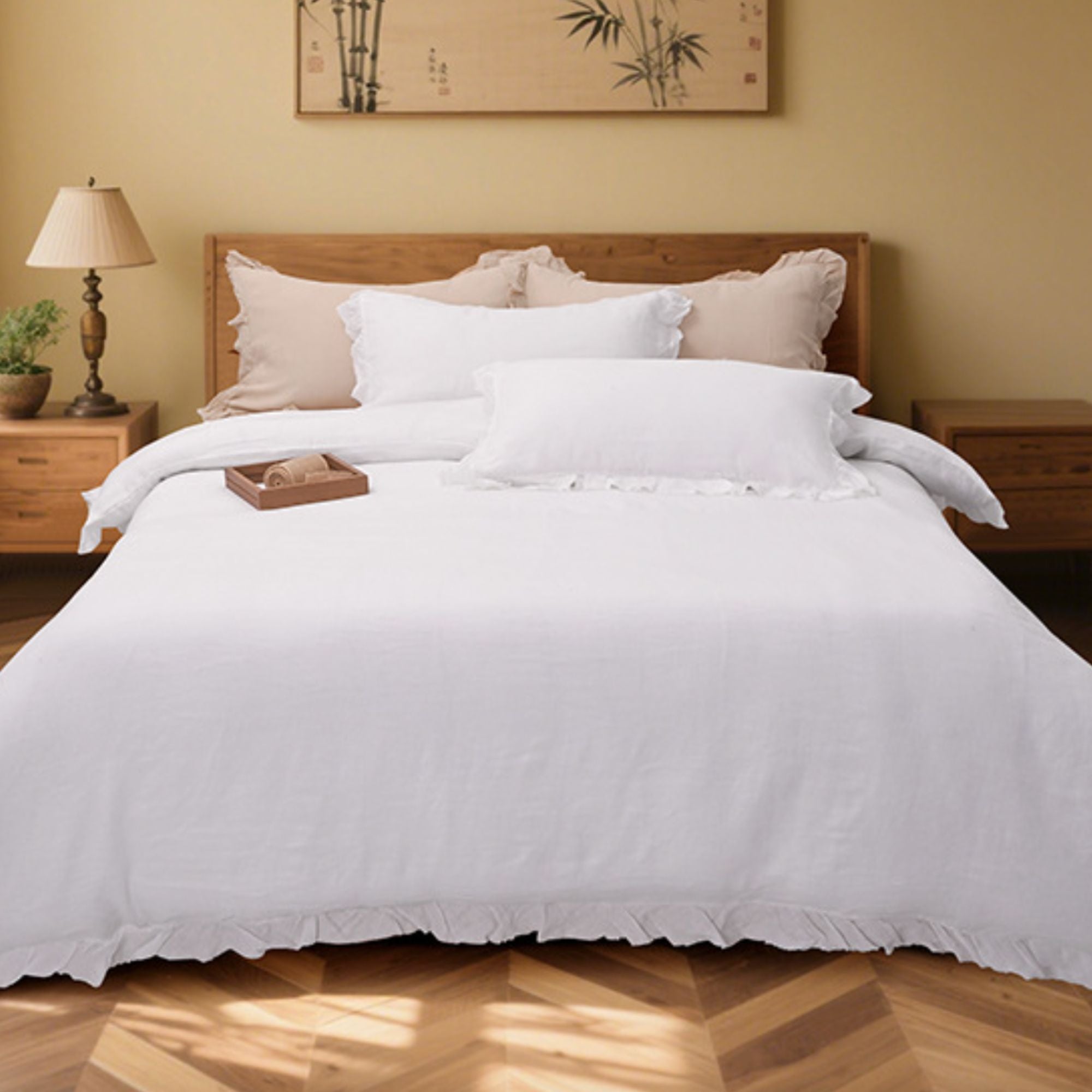 Pure Linen Duvet Cover Set – Neutral Flax Bedding