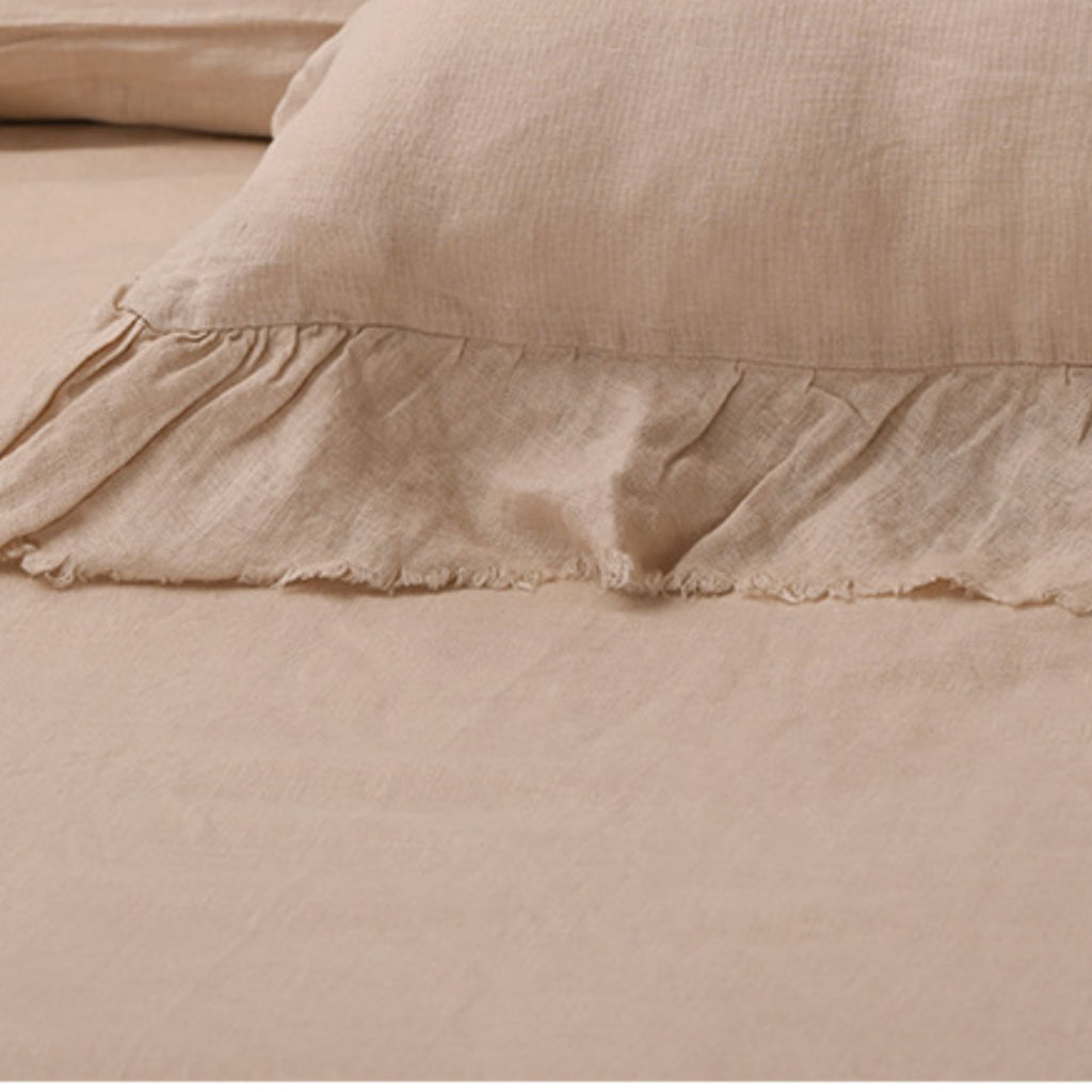 Pure Linen Duvet Cover Set – Neutral Flax Bedding