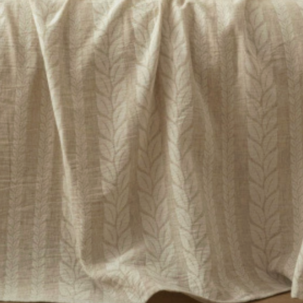 Textured Cotton Linen Throw Blanket – Calm Minimalist Home Decor