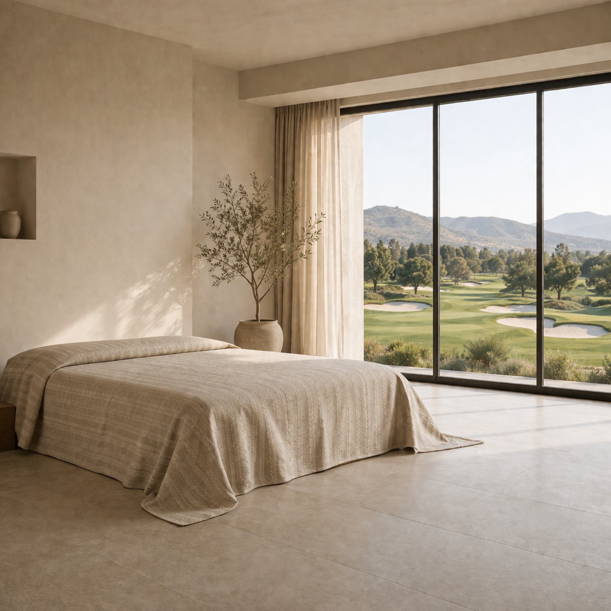 Textured Cotton Linen Throw Blanket – Calm Minimalist Home Decor