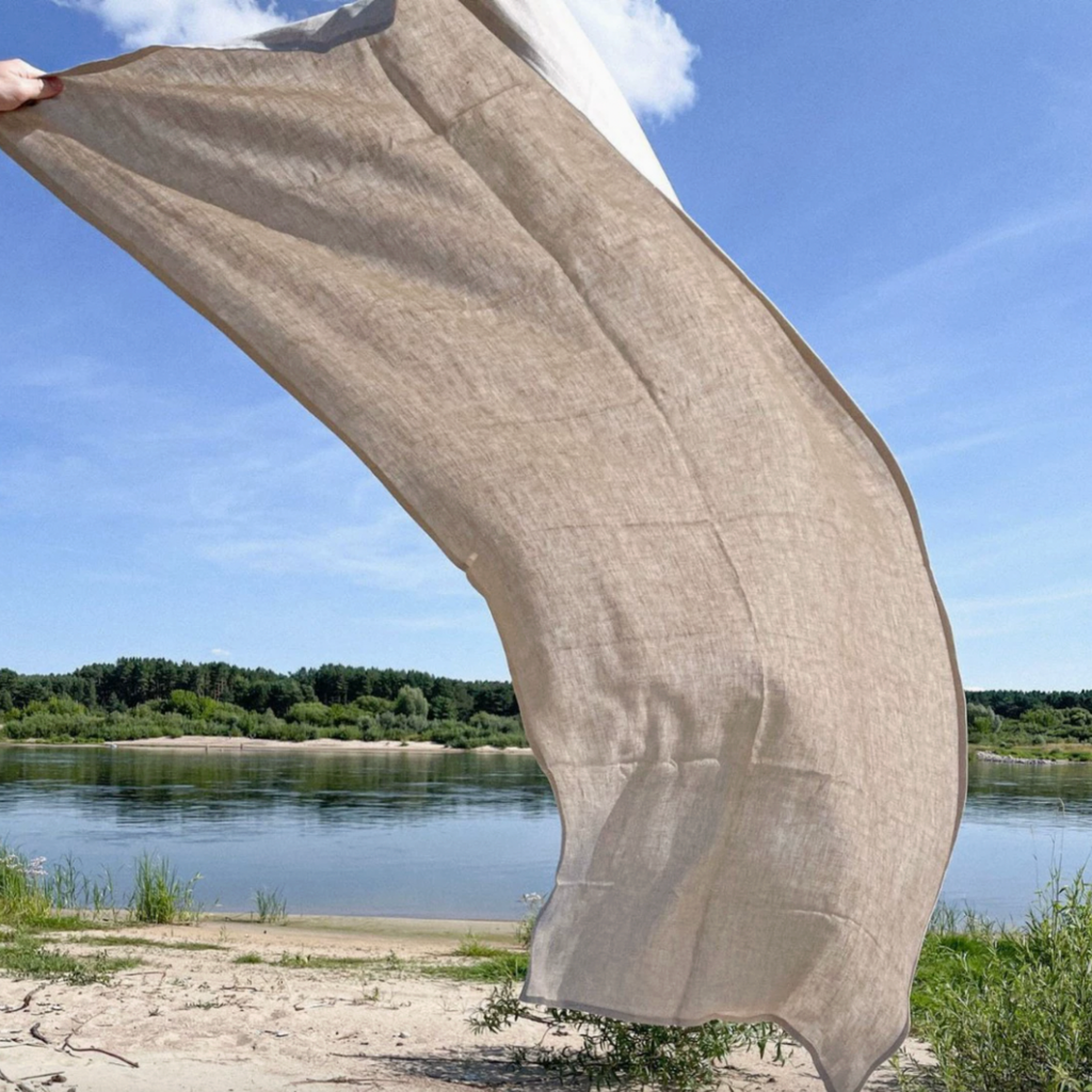 Natural Linen Towel – Relaxed Mediterranean Bath & Beach Style