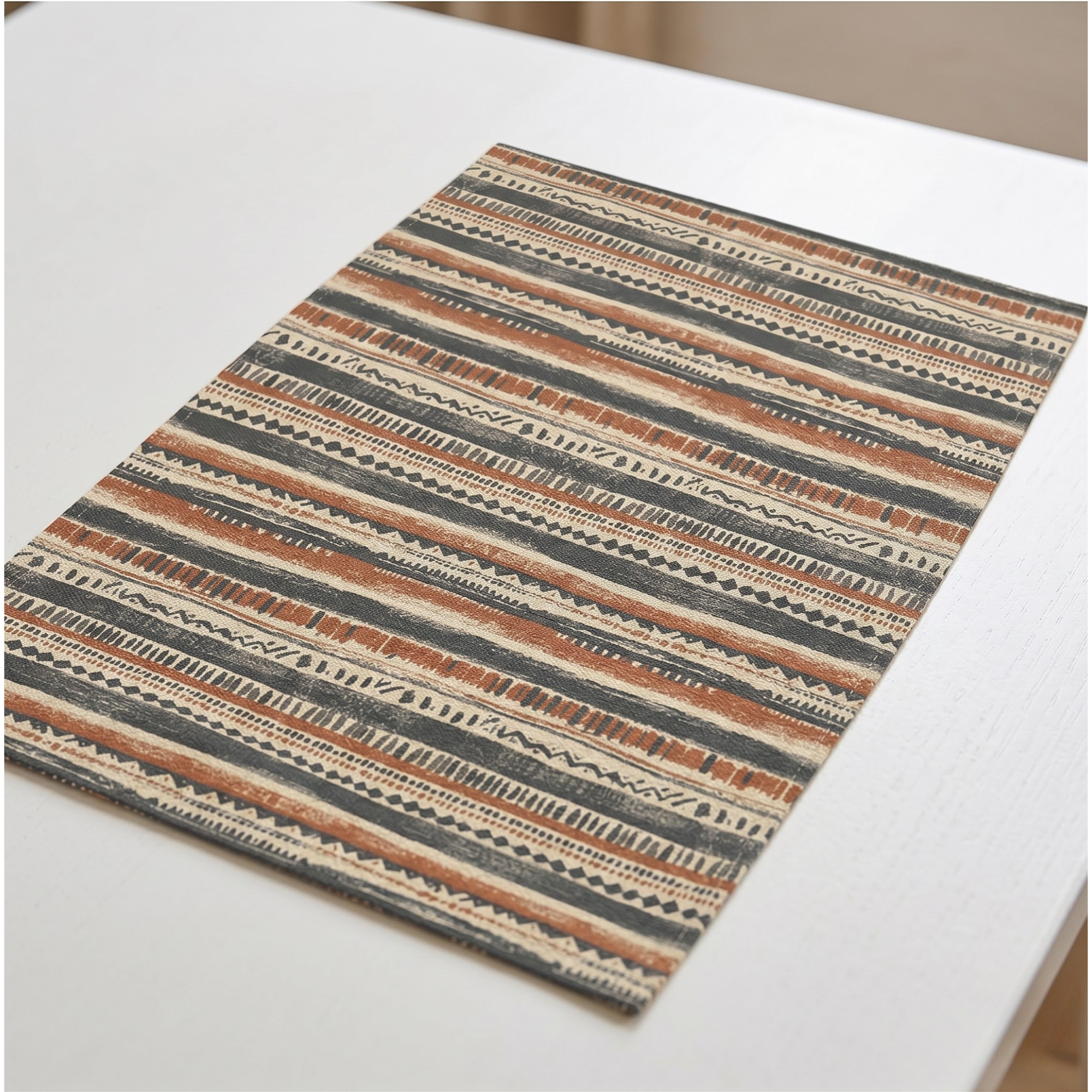 Boho Floral Linen Placemats – Cozy Mediterranean Table Decor