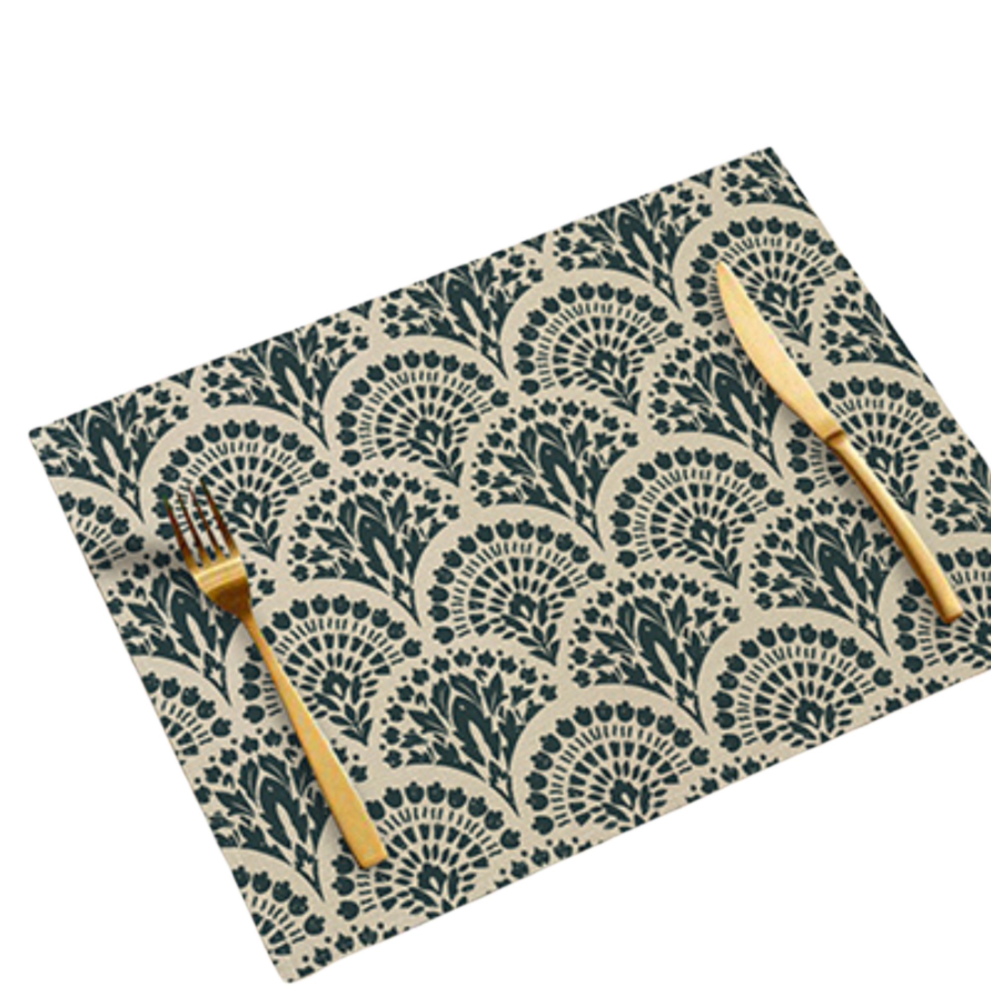 Boho Floral Linen Placemats – Cozy Mediterranean Table Decor