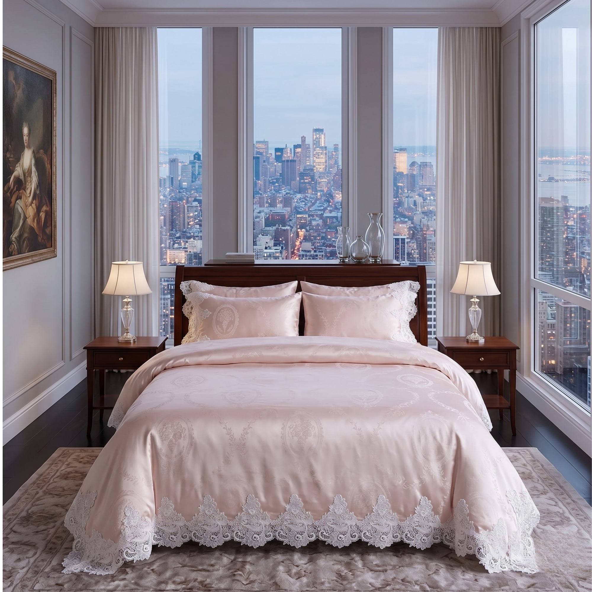 Tencel Lace Bedding Set – Airy Romantic Duvet Cover for Calm Bedrooms