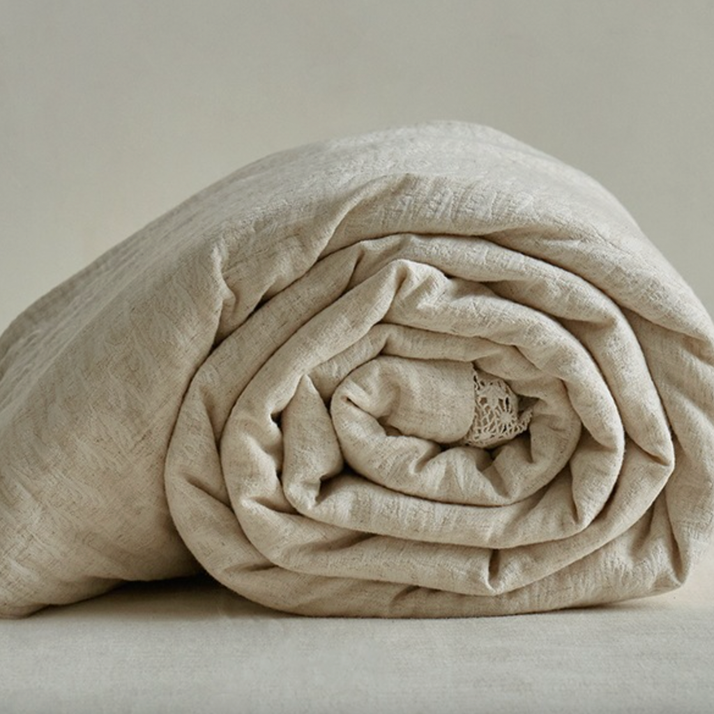 Lightweight Cotton Linen Summer Quilt – Airy Minimalist Bedspread